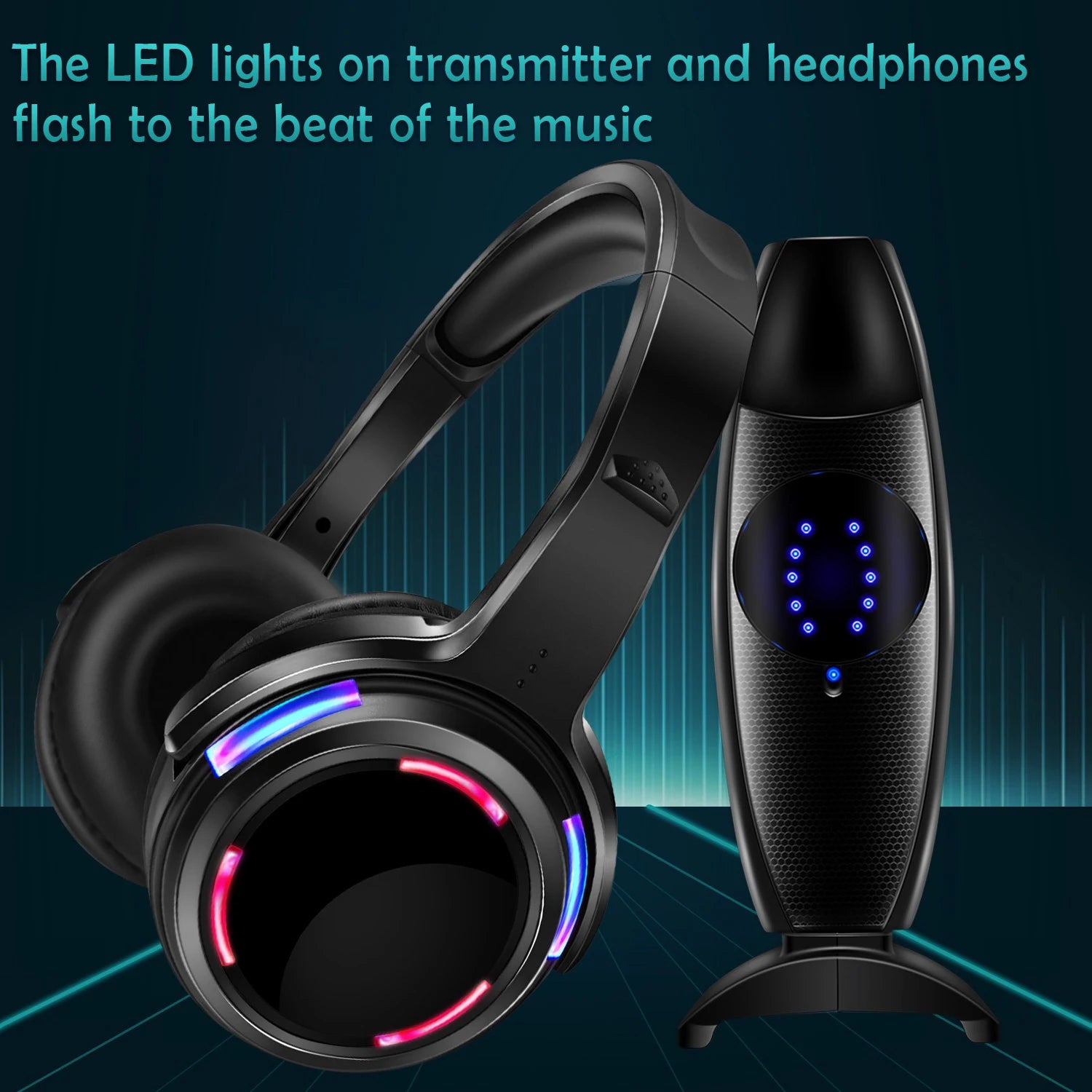 CATASSU Casques Silent Disco LED RF Sans Fil 3 Canaux 100m 10h – CLEVI Paris