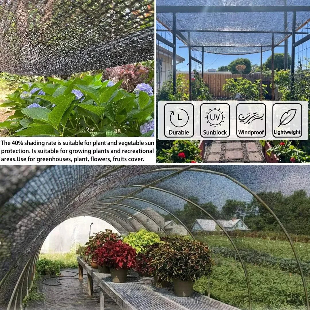 Toile d’Ombrage Noire avec Œillets — Protection Solaire Pergola, Serre & Jardin, 2x2m à 4x10m | CLEVI Paris