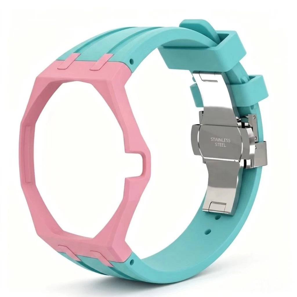 Kit Bracelet FKM + Boîtier Céramique Compatible Swatch x AP Royal Oak Boucle Déployante – CLEVI Paris