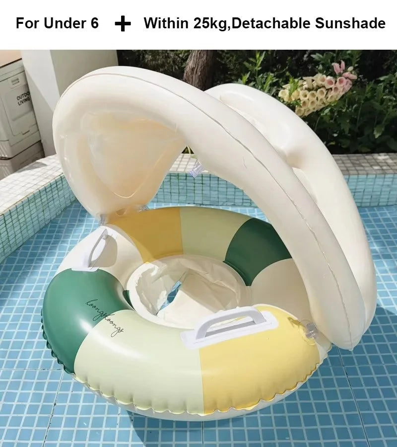 Bouée Siège Gonflable Piscine – Anneau Flottant Rayures Rétro, Plage & Fêtes – CLEVI Paris