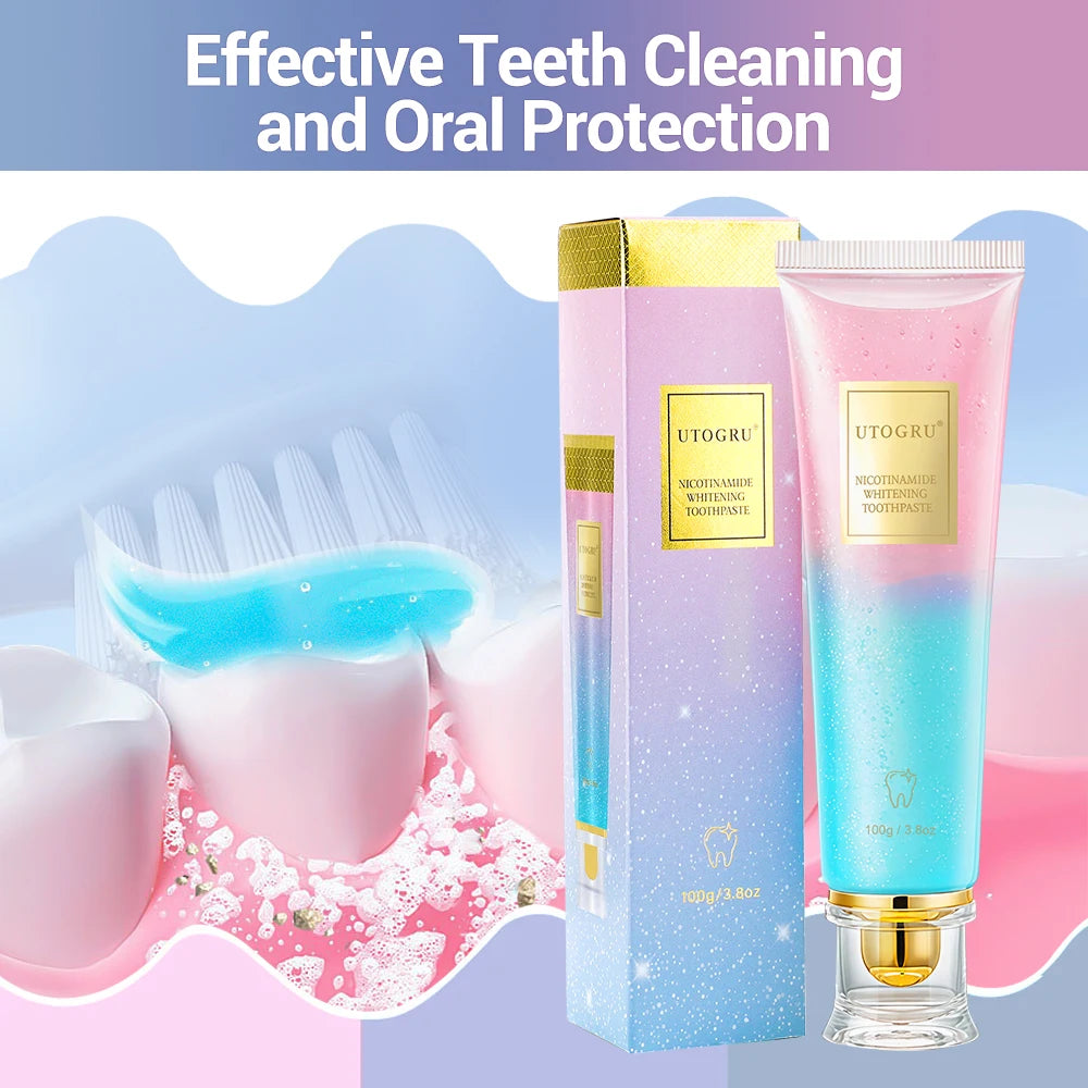 Dentifrice Blancheur Niacinamide Anti-Taches Haleine Fraîche Dents Sensibles 100g – CLEVI Paris