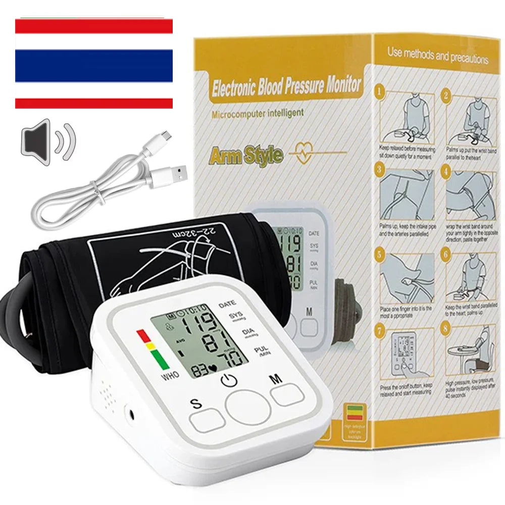 Tensiomètre Bras Automatique Vocal LCD Fréquence Cardiaque – CLEVI Paris
