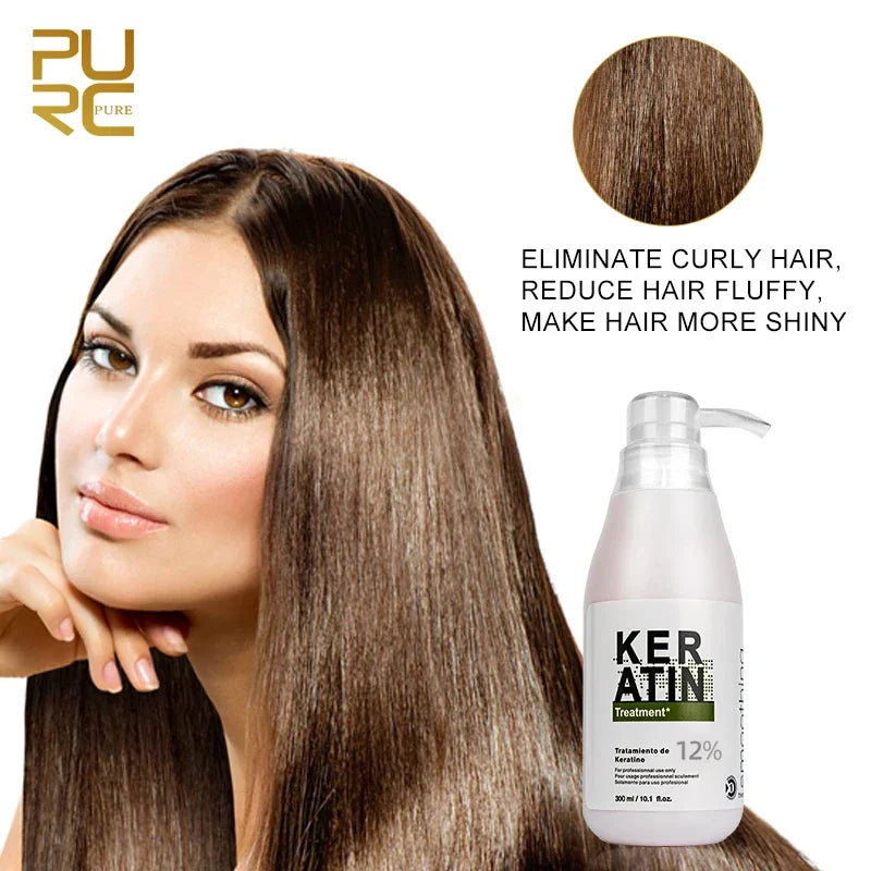 Traitement Kératine Brésilienne PURC 300ml – Lissage & Anti-Frisottis, 0% à 12%