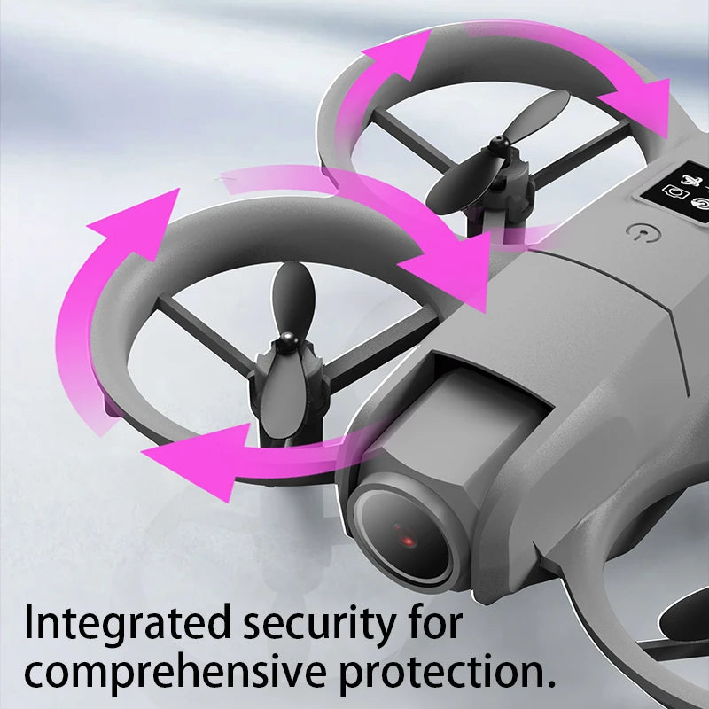 Mini Drone 4K FPV WiFi – Moteur Brushless, Lumières LED Colorées, Garde-Hélices & Portée 1000 m – CLEVI Paris