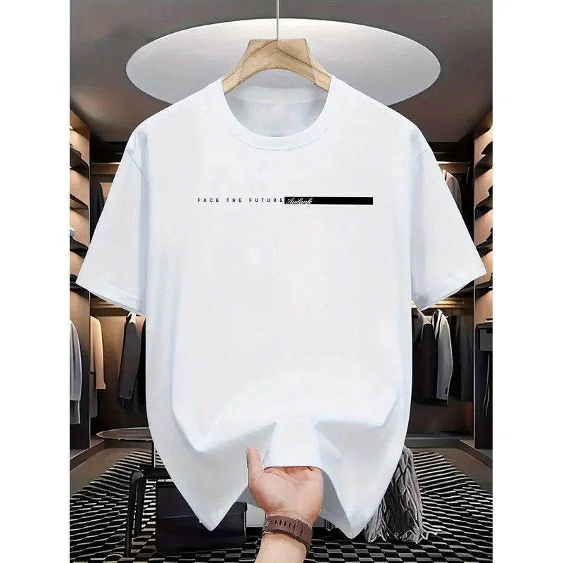 T-Shirt Homme Polyester Loose Col Rond Imprimé Grandes Lettres High Street 6 Coloris – CLEVI Paris