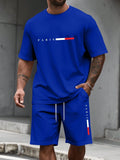 Ensemble Survêtement 2 Pièces Homme T-Shirt Col Rond Manches Courtes + Short Casual Sport – CLEVI Paris