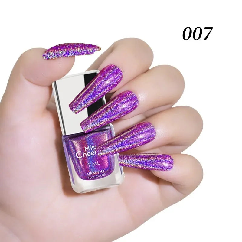 Vernis à Ongles Holographique Glitter Arc-en-Ciel – Séchage Rapide 8 Teintes – CLEVI Paris