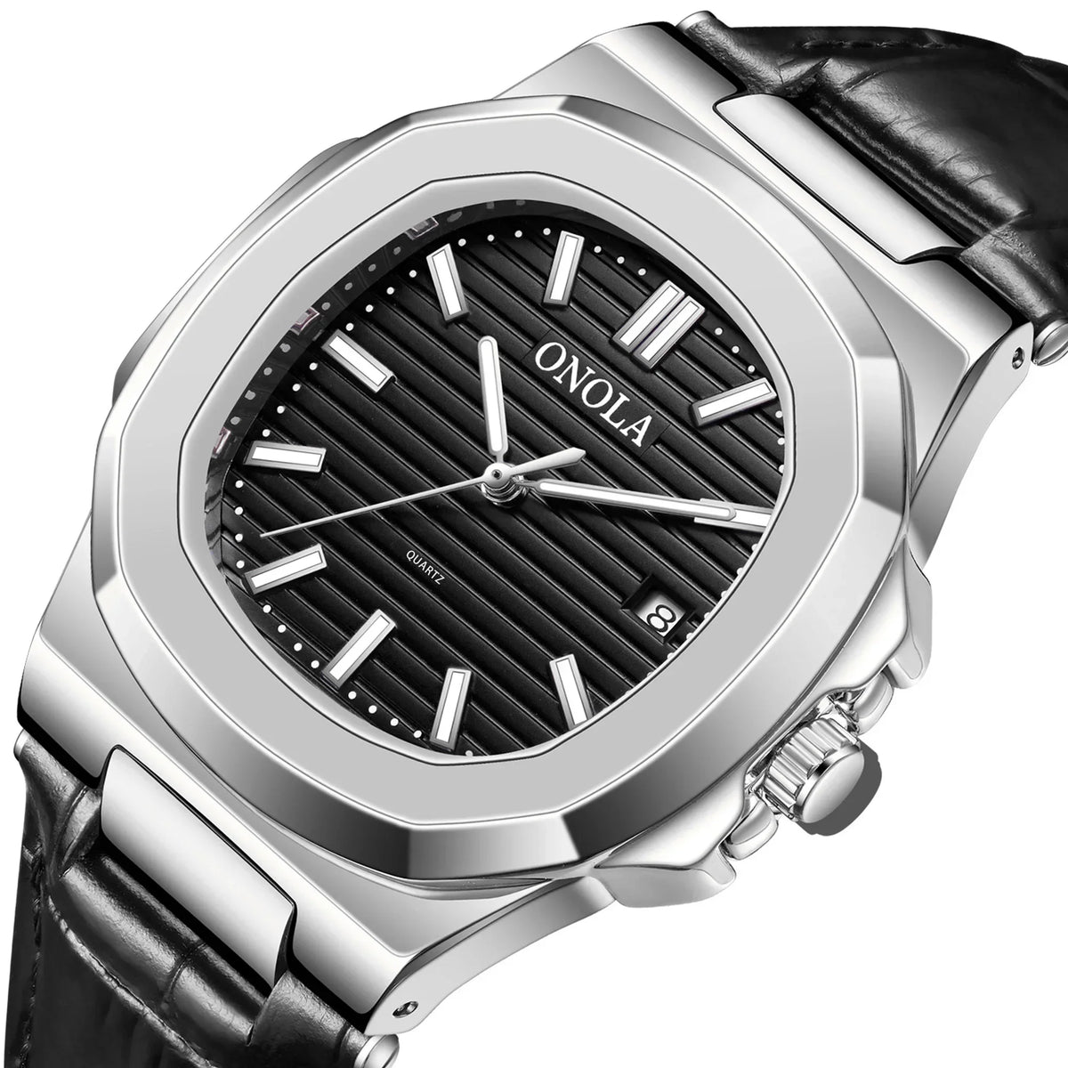 Montre Quartz Business ONOLA Homme Cuir Forme Originale – CLEVI Paris