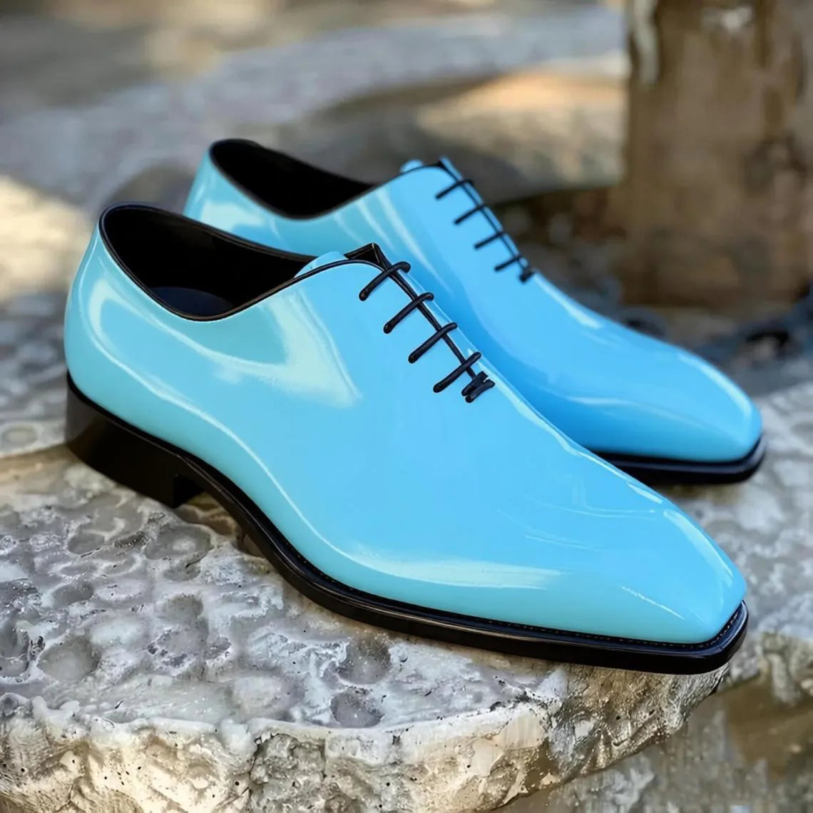 Oxfords Homme Cuir Verni Bout Carré – CLEVI Paris