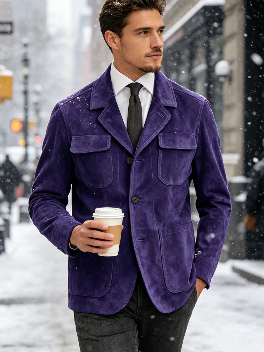 Veste Safari Suédine Homme – CLEVI Paris