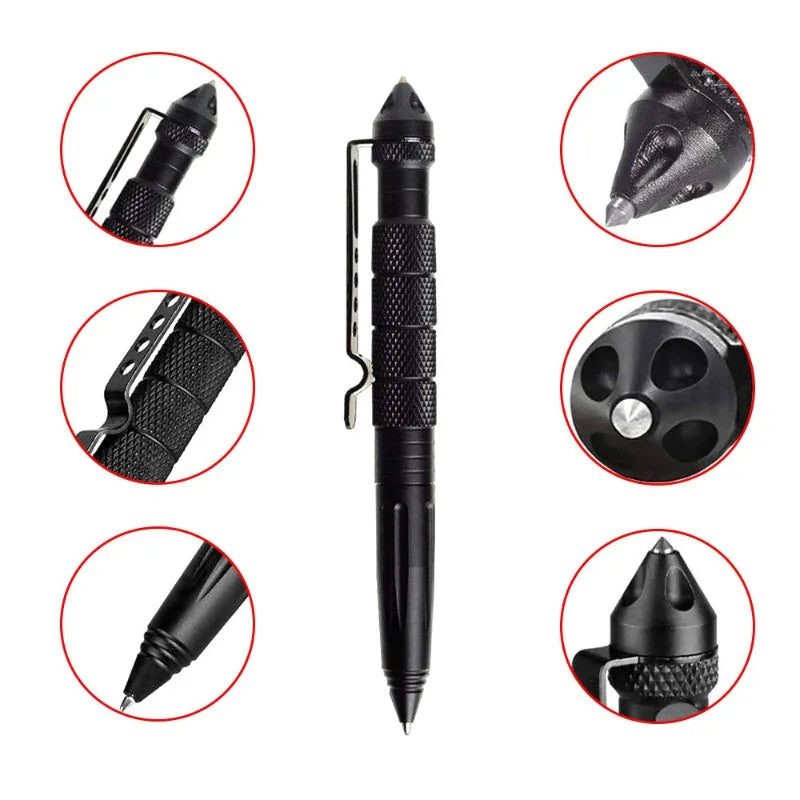 Stylo Tactique B2 Tête en Acier Tungstène — Brise-Vitre, Survie & Défense, 15cm | CLEVI Paris