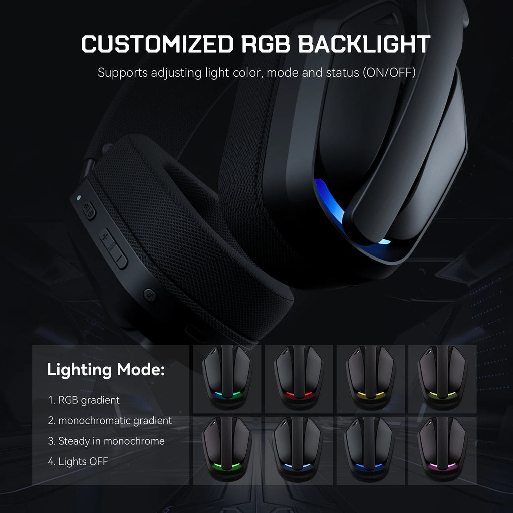 Casque Gaming Sans Fil EKSA G19BT – 2.4G / Bluetooth 5.4 / Jack, Micro ANC, 35H, PC PS5 Xbox