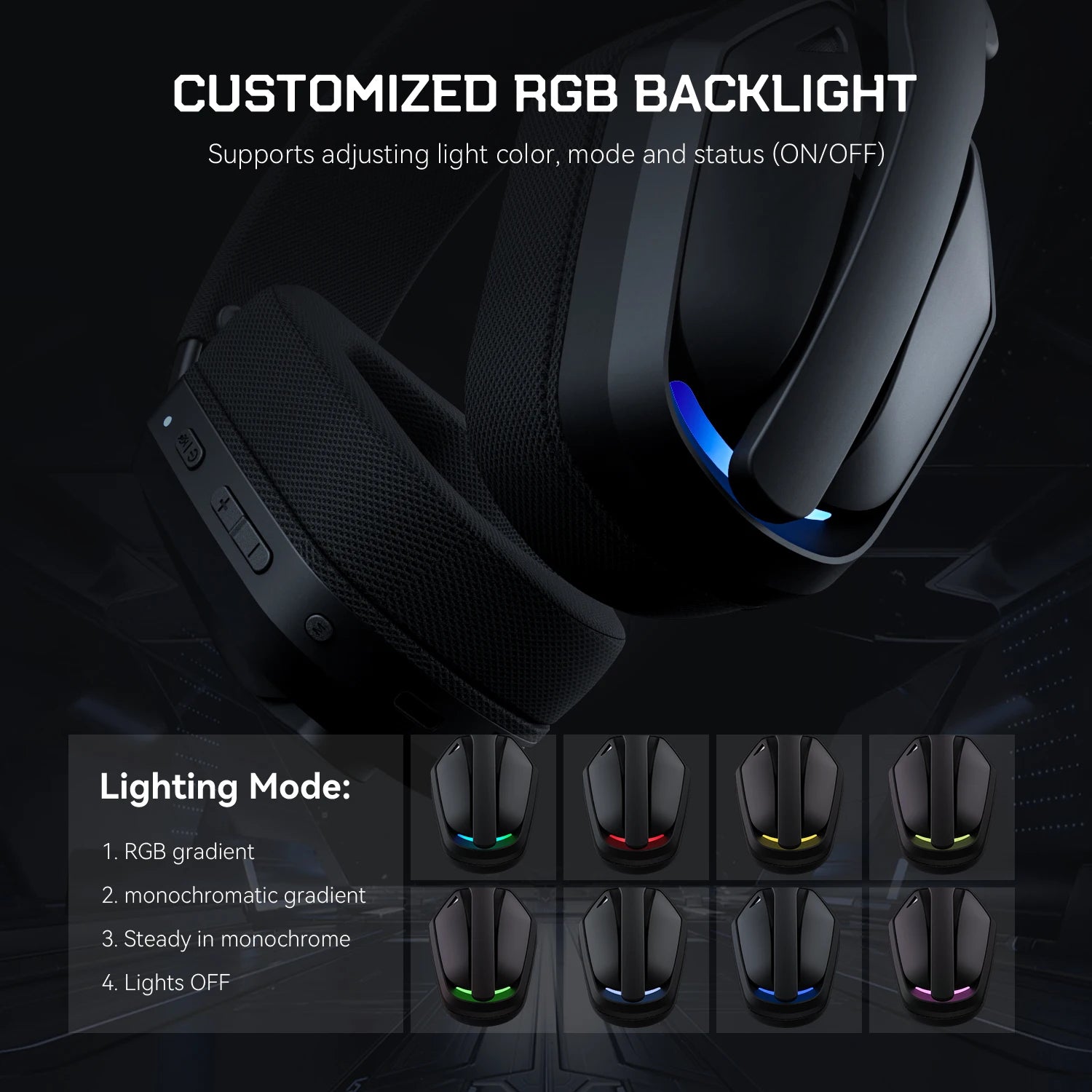 Casque Gaming Sans Fil EKSA G19BT – 2.4G / Bluetooth 5.4 / Jack, Micro ANC, 35H, PC PS5 Xbox