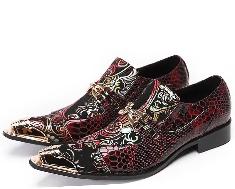 Derby Homme Cuir Véritable Motif Paisley Embout Métal Bout Pointu – 16 Coloris, EU 36-49 – CLEVI Paris
