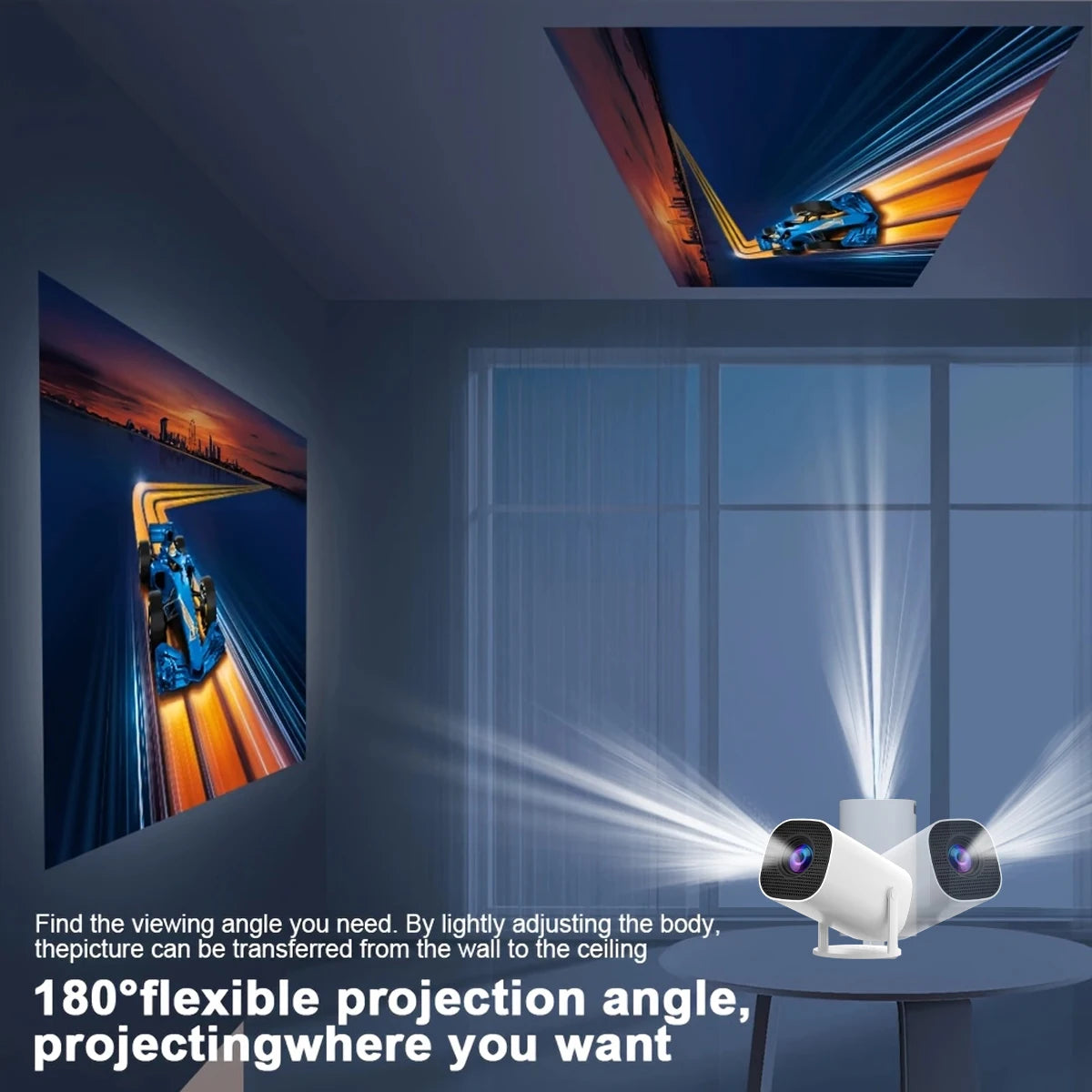 Vidéoprojecteur Portable WiFi 6 Bluetooth 5.0 720P 4K 260 Lumens | Rotation 180°