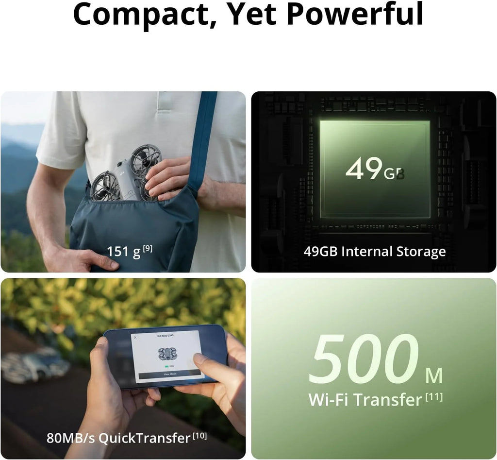 DJI Neo 2 – Drone 4K/60fps Gimbal 2 Axes Évitement Omnidirectionnel 151g 49Go Stockage Expédié Europe – CLEVI Paris