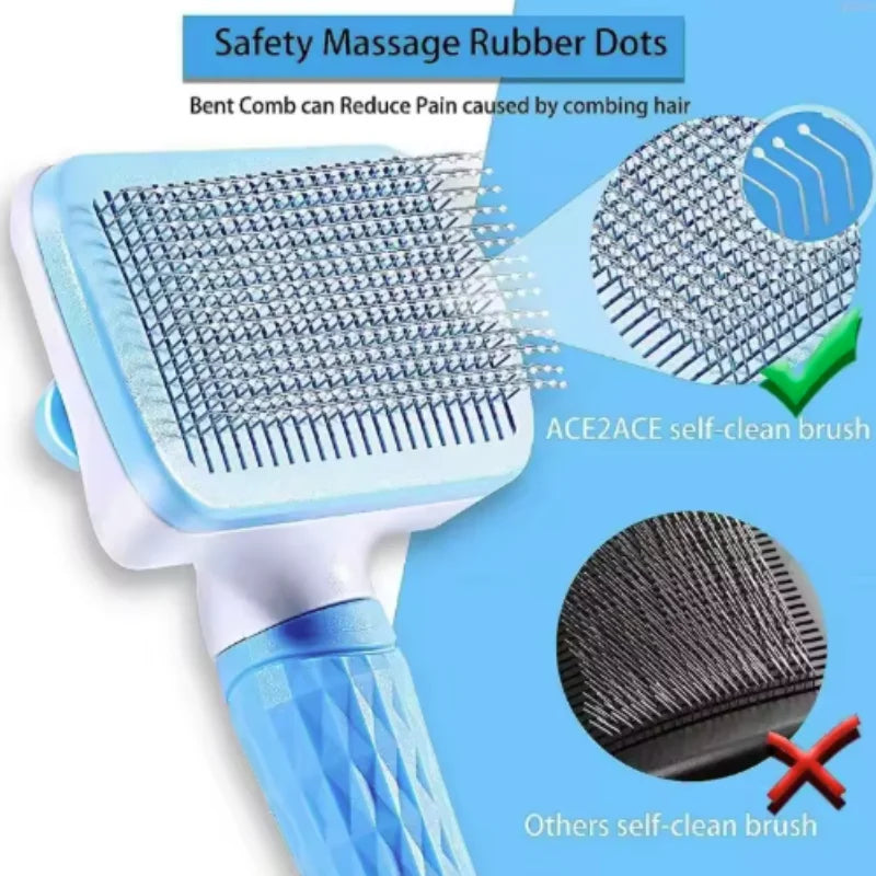 Brosse Auto-Nettoyante Chien & Chat Massage & Démêlage — CLEVI Paris