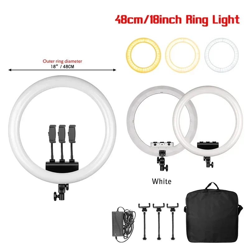 Anneau LED SH 18 pouces et supports au choix – CLEVI Paris