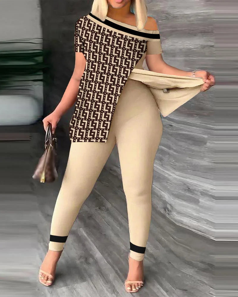 Ensemble 2 pièces femme imprimé chic – CLEVI Paris