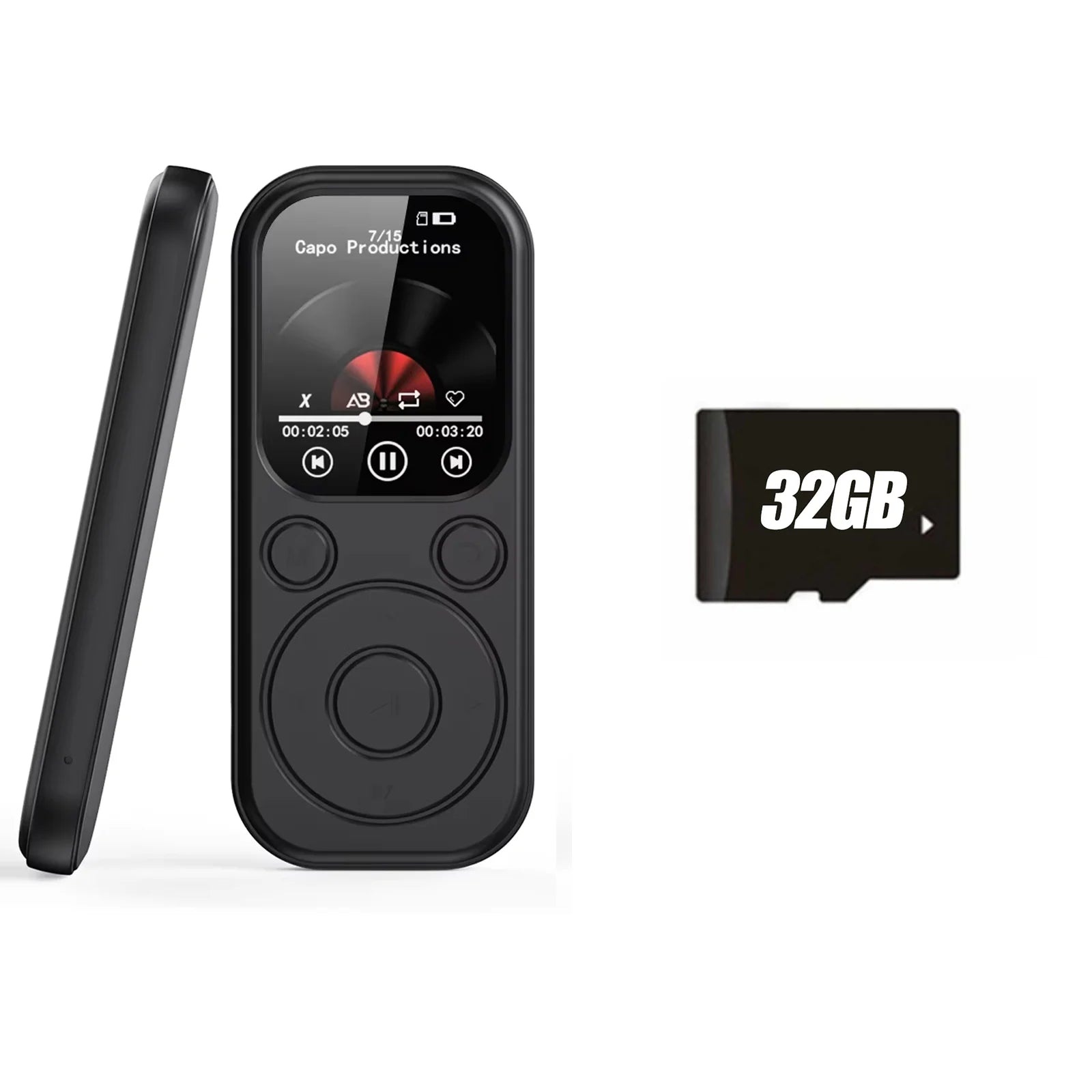 Lecteur MP3 Slim 1,8" Bluetooth 5.4 – Walkman Portable, Radio FM, Enregistreur, Lecture E-Book – CLEVI Paris