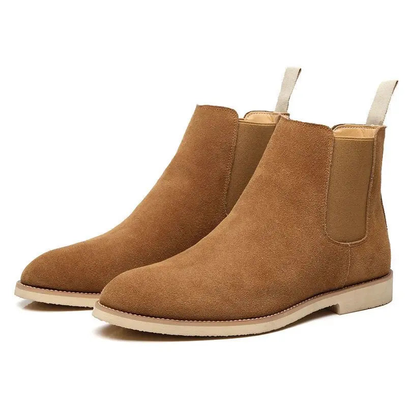 Chelsea Boots Homme Cuir Suédé Véritable Bout Pointu Style Britannique | 5 Coloris EU 35-46