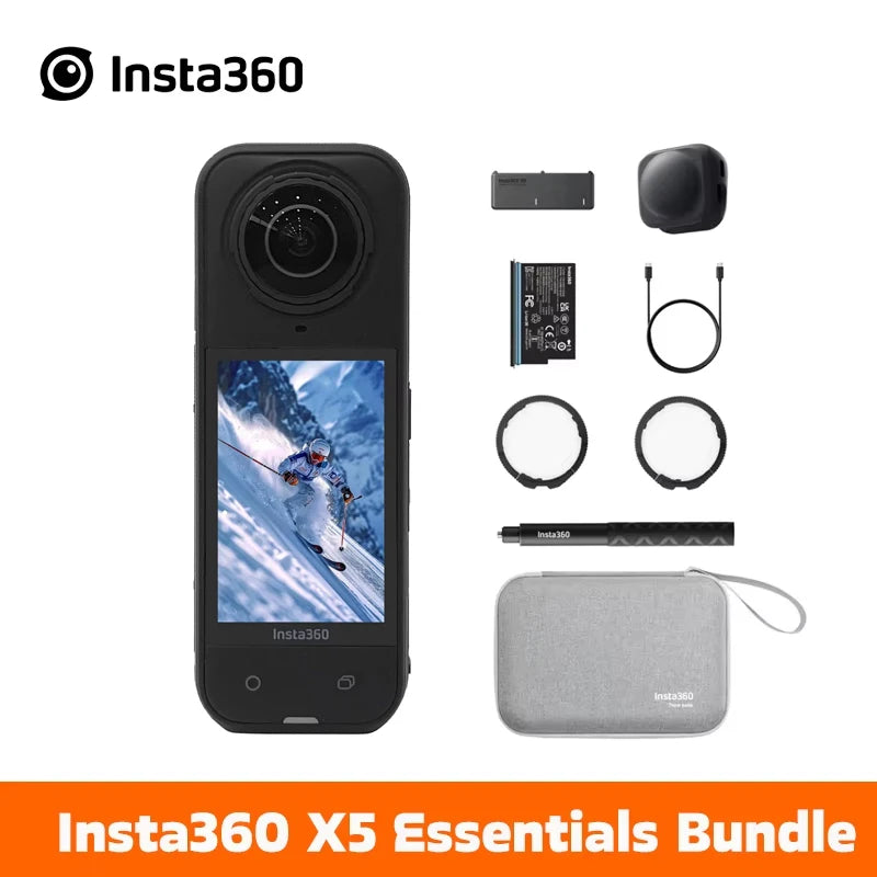 Insta360 X5 – Caméra 360° 8K/30fps Triple Puce IA Objectifs Interchangeables FlowState Basse Lumière Expédié Europe – CLEVI Paris