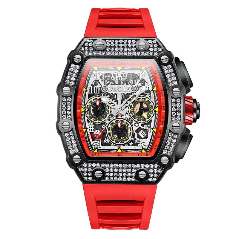 ONOLA Montre Automatique Homme Tonneau Squelette Lumineux Étanche 3ATM – CLEVI Paris