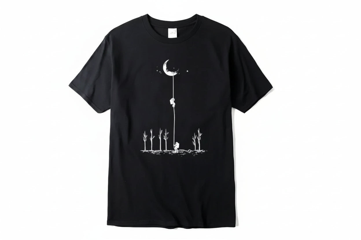 T-Shirt Homme Imprimé Astronaute Hip-Hop Coupe Loose Col Rond 11 Coloris – CLEVI Paris