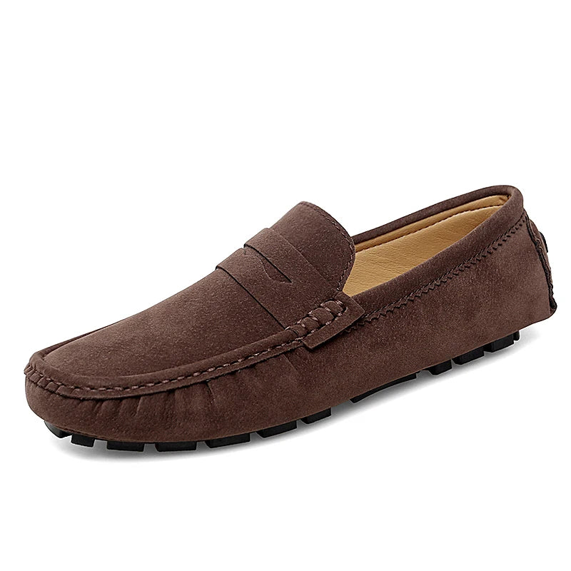 Mocassins Homme Cuir Suédé Yeinshaars – Chaussures Plates Confortables Slip-On – CLEVI Paris