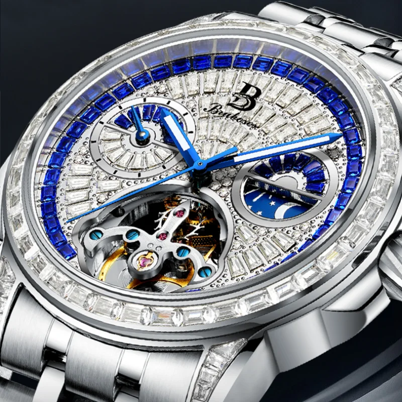 Montre Automatique Squelette Homme JINLERY BS007 – Acier 316L Verre Saphir