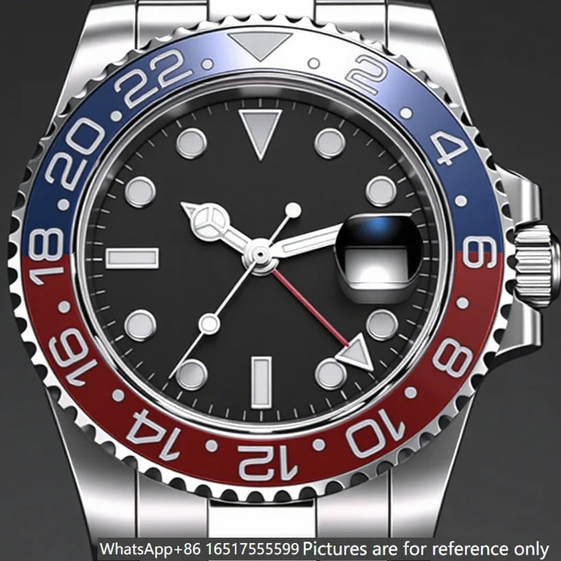Montre Automatique Homme Style GMT 40MM Acier 904L Cadran Lumineux – CLEVI Paris