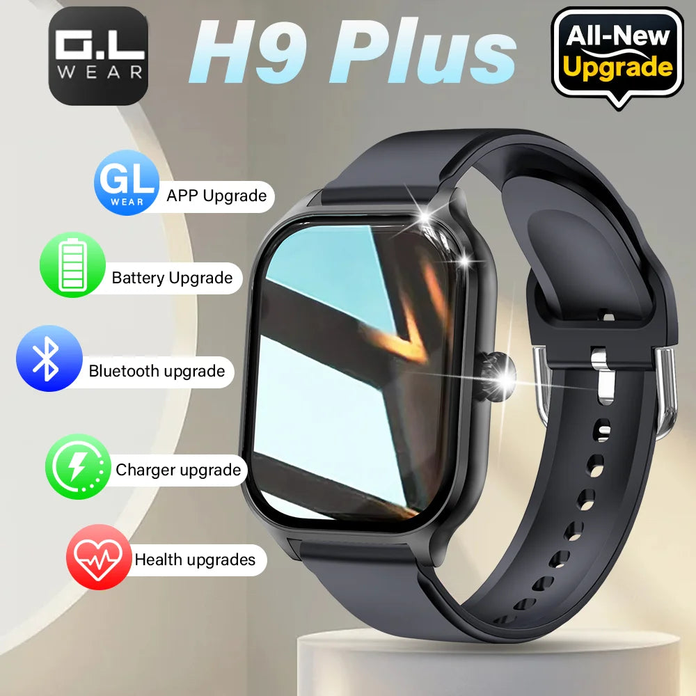 LAXASFIT H9 Plus Montre Connectée Sport — Écran 2.01" HD, Bluetooth, Appels, Cardio, SpO2 | CLEVI Paris