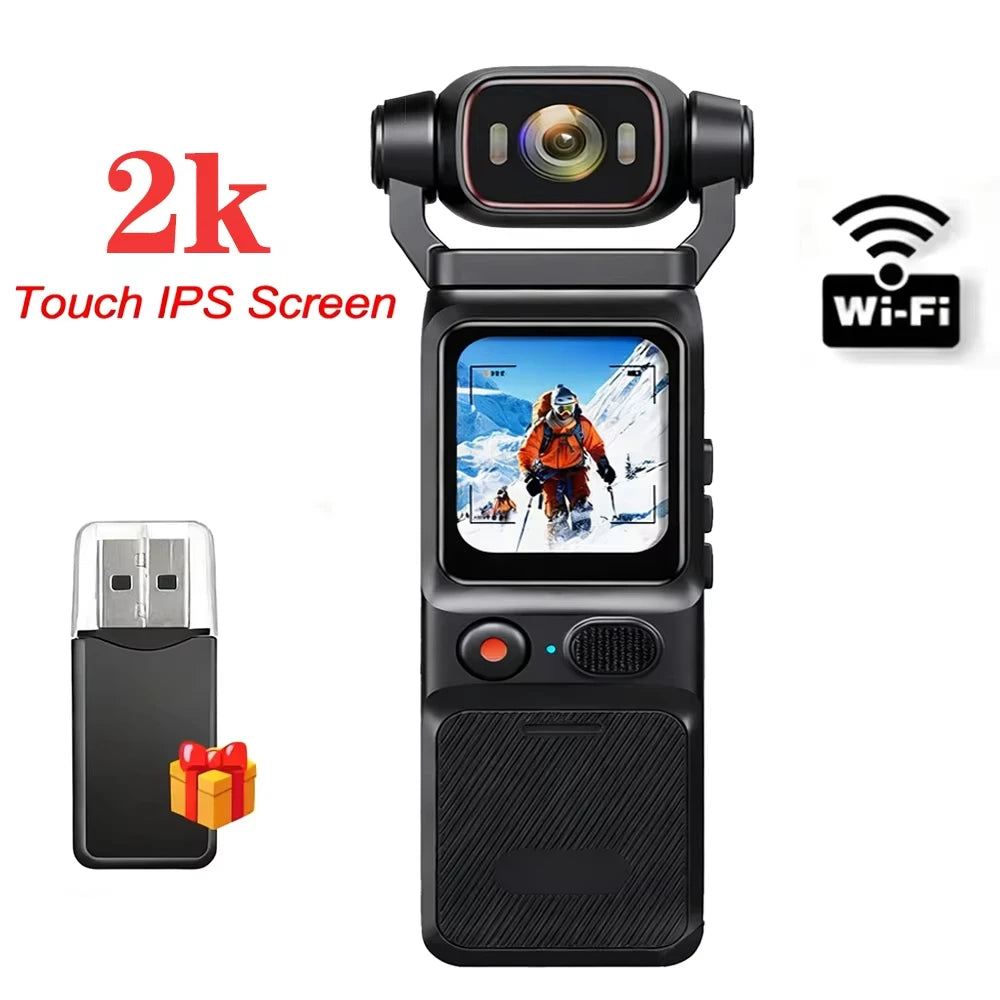 Caméra Sport 4K Pocket – Objectif Rotatif 180°, Stabilisation EIS, Écran Tactile 1,69" & Batterie 3000 mAh – CLEVI Paris