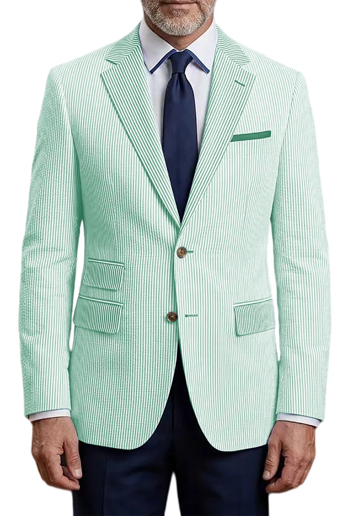Blazer homme rayé en seersucker – CLEVI Paris