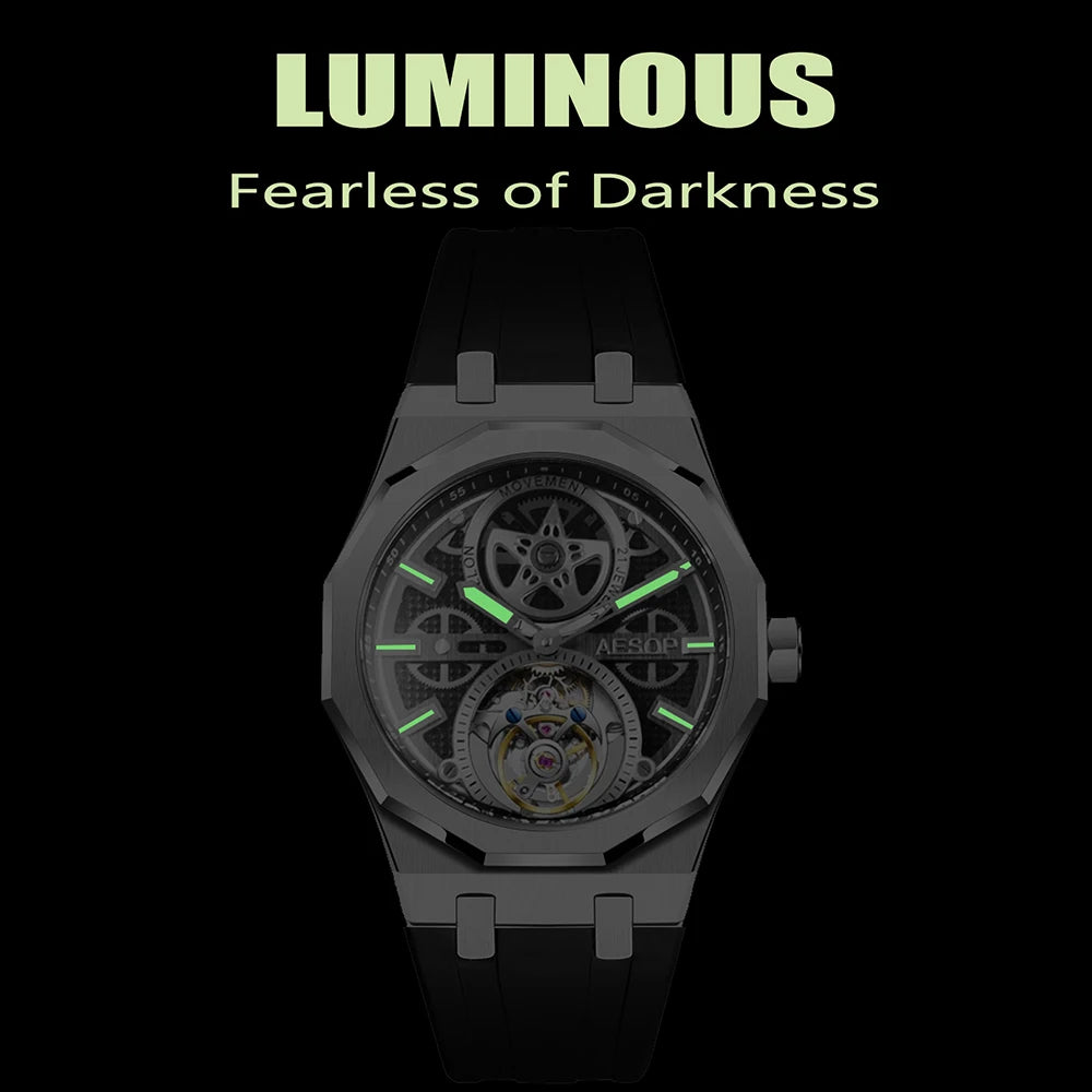 Montre Homme Tourbillon Automatique Squelette Aesop 7092 – CLEVI Paris