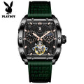 PLAYBOY Montre Automatique Homme Tonneau Flywheel Phase de Lune Lumineux – CLEVI Paris