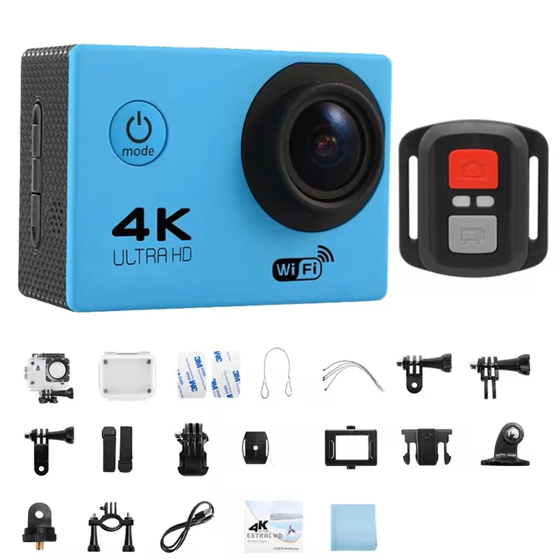 Caméra Sport 4K Étanche 30m UYJY – Grand Angle 170°, Écran Tactile 2", WiFi & Vision Nocturne – CLEVI Paris