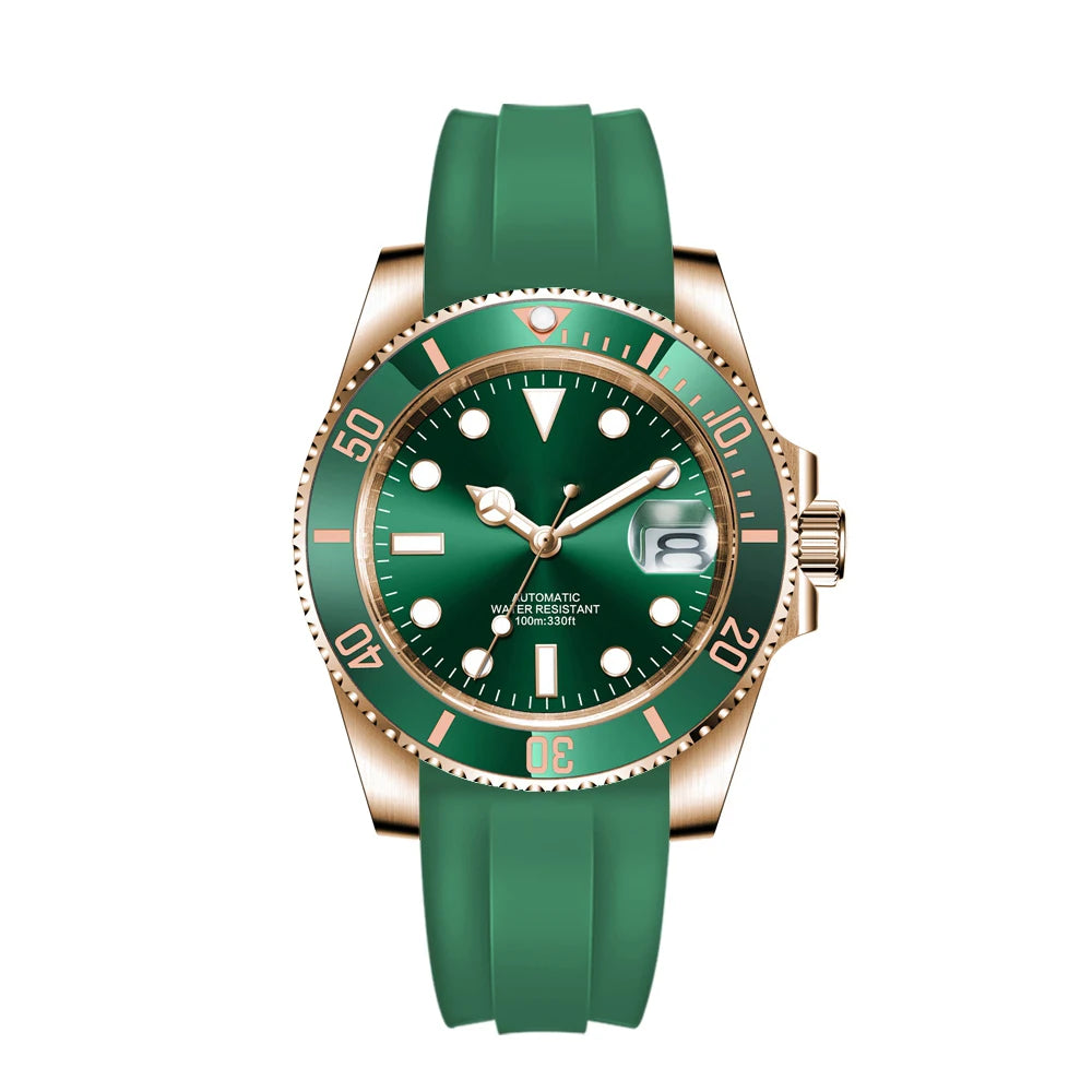 Montre Automatique Homme Corgeut 40mm – NH35 / PT5000 / Miyota Lunette Céramique Bracelet Caoutchouc – CLEVI Paris
