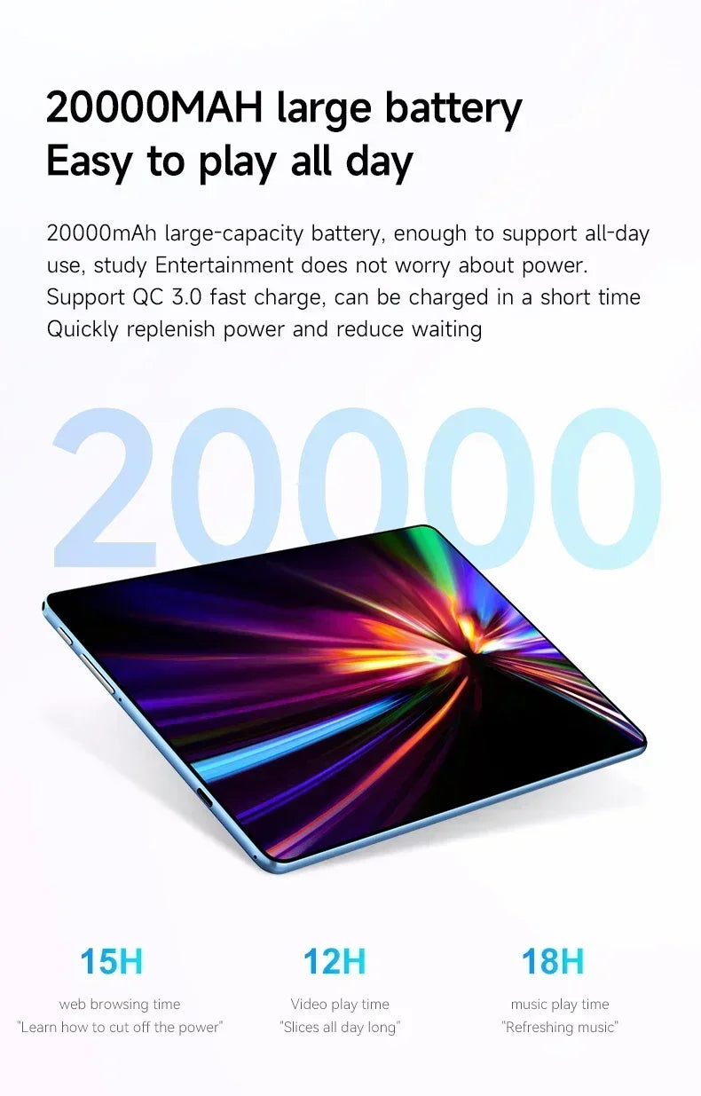 Tablette Android 12" Snapdragon 870 20000mAh 5G 120Hz Clavier Stylet – CLEVI Paris