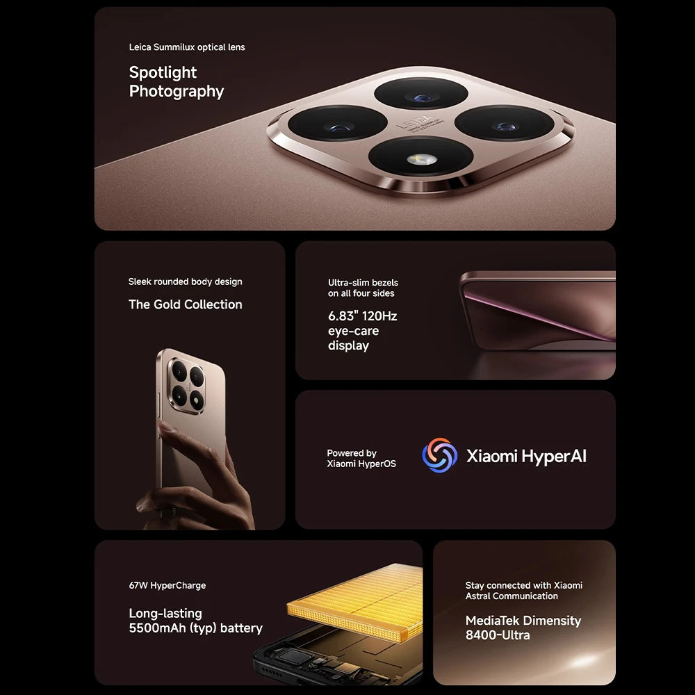 Xiaomi 15T 5G Global Version Dimensity 8400-Ultra 6,83" AMOLED 120Hz Leica Triple Caméra 5500mAh – CLEVI Paris