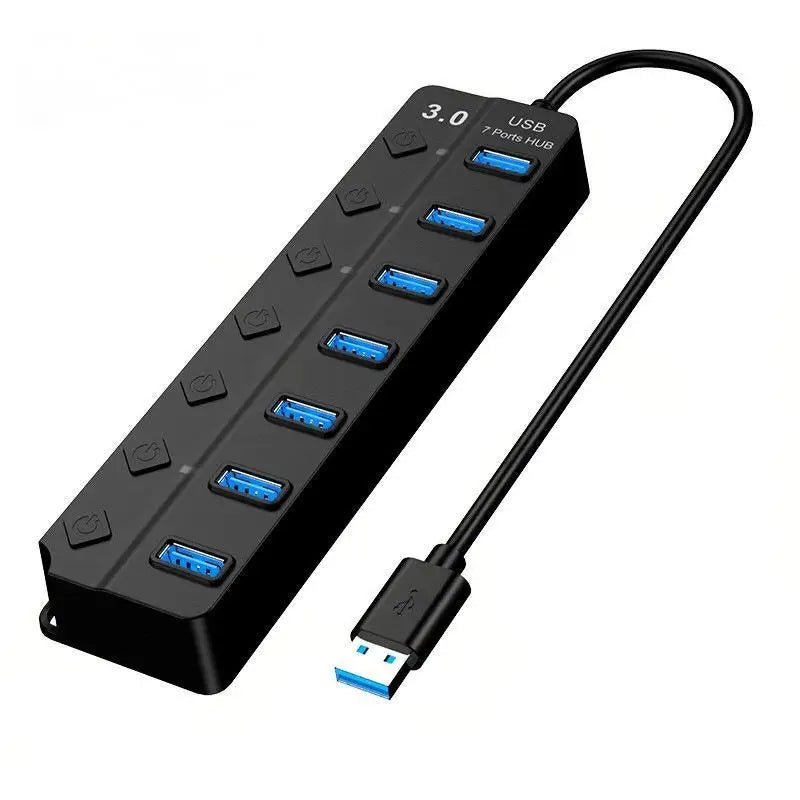 Hub USB 3.0 PHONEPACE — 4 ou 7 Ports, Indicateur LED, Interrupteurs Indépendants, Universel | CLEVI Paris