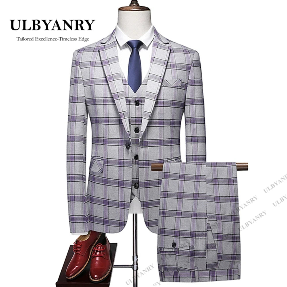 Costume Homme à Carreaux 3 Pièces – CLEVI Paris