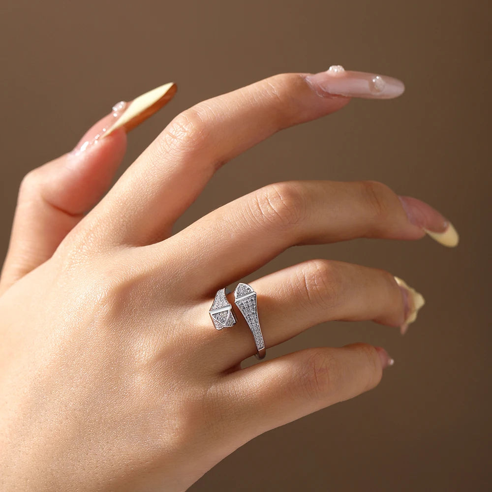 Bague Double Serpent Moissanite D Color VVS1 Argent 925 – CLEVI Paris