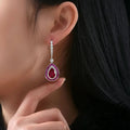 Boucles d’Oreilles Pendantes Rubis Émeraude Argent 925 – CLEVI Paris