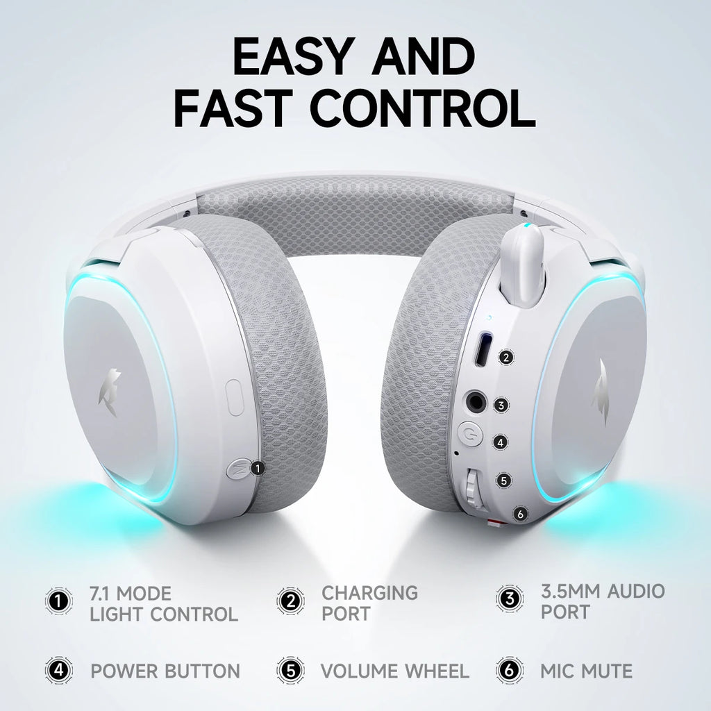 Casque Gaming Picun G2 Sans Fil 2.4GHz Bluetooth 7.1 Surround ENC – CLEVI Paris