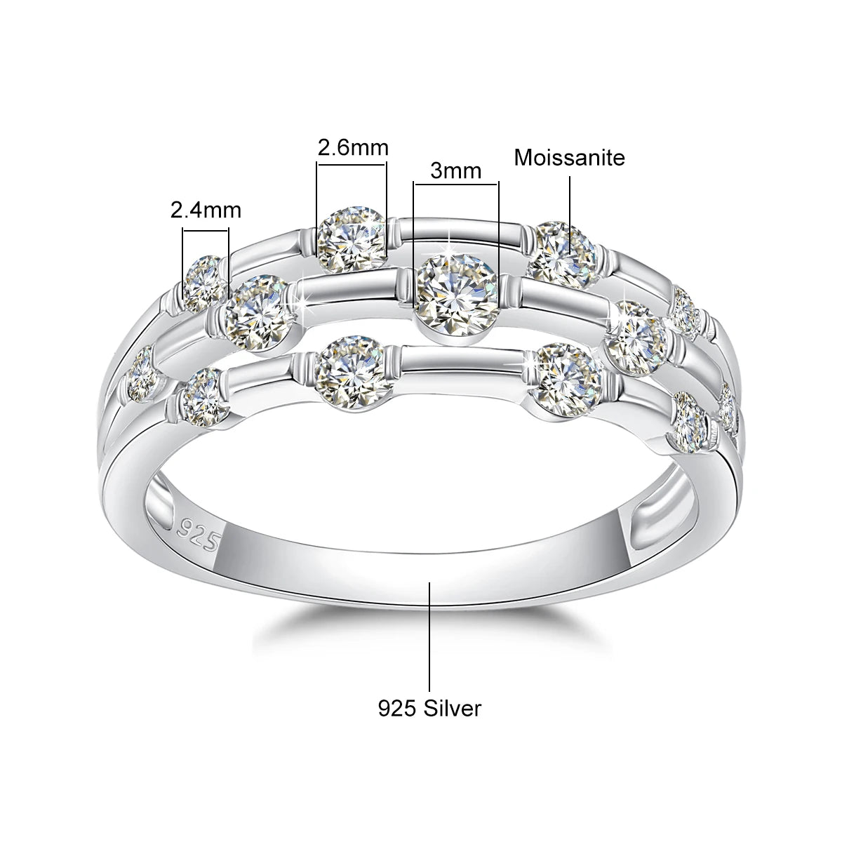 Alliance Moissanite Éternité Argent 925 – CLEVI Paris