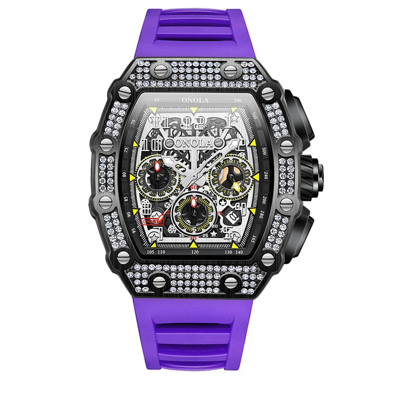 ONOLA Montre Automatique Homme Tonneau Squelette Lumineux Étanche 3ATM – CLEVI Paris