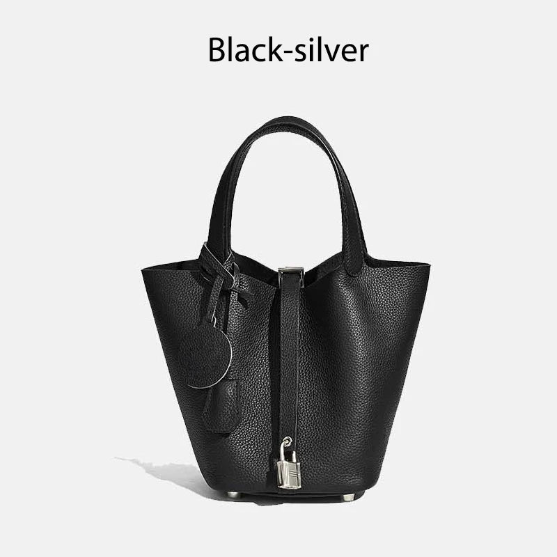 Sac Seau Femme Cuir Véritable TOGO Cadenas & Foulard Décoratif – CLEVI Paris