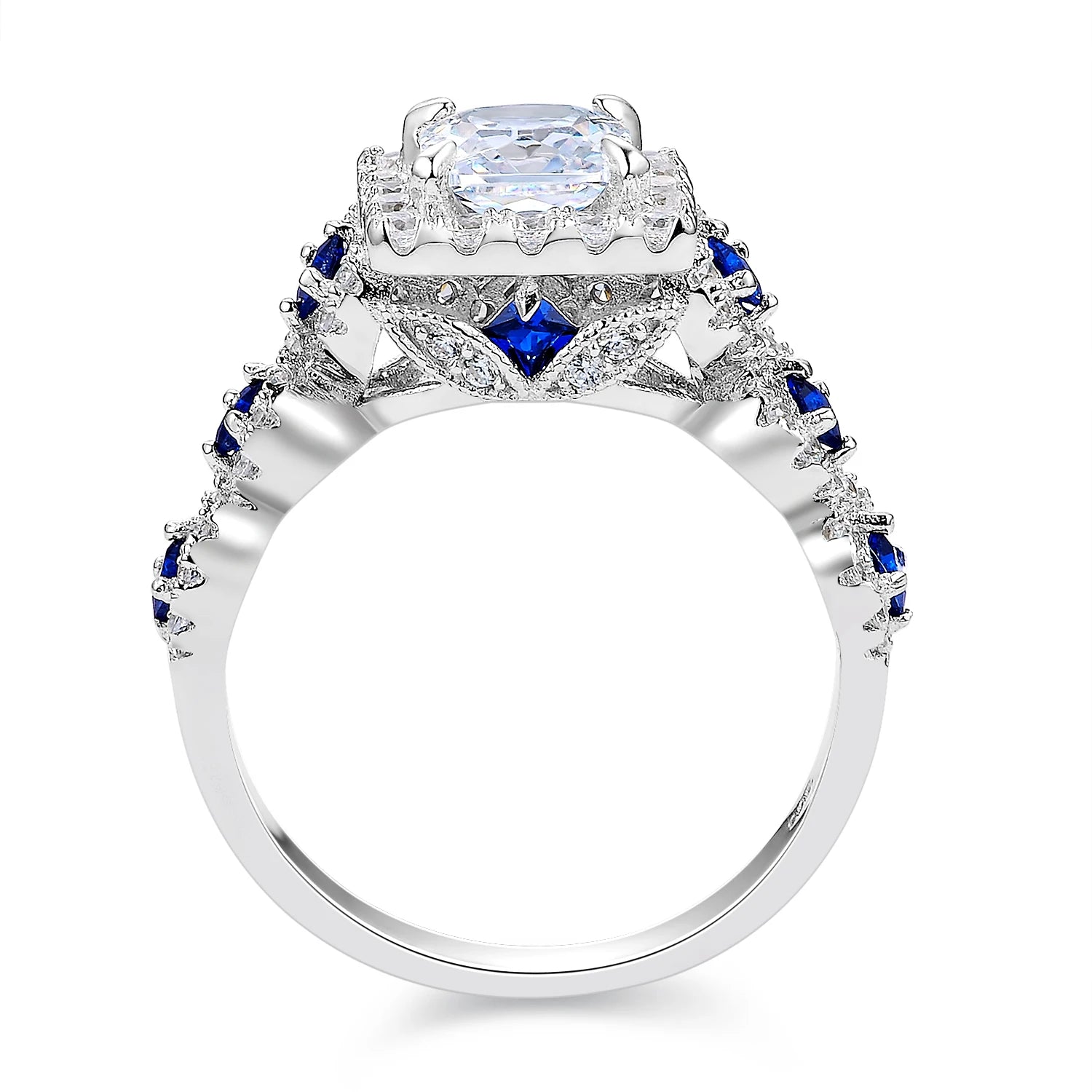 Parure de Mariage 3 Pièces Newshe Argent 925 Moissanite Taille Princesse Certifiée – CLEVI Paris