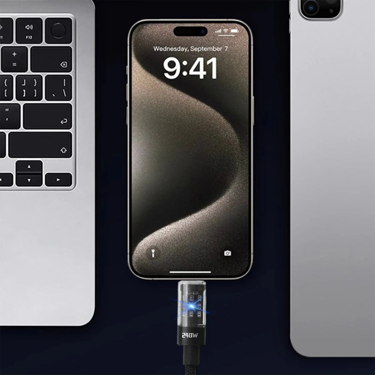 Câble USB-C Nylon 240W Charge Rapide 5A 0,25m à 2m – CLEVI Paris